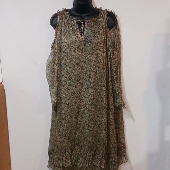 Zadig & Voltaire Reef print sheer chiffon silk dress M - Picture 4 of 16